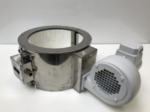 Collier chauffant céramique blindé sous carter ventilé – SCIENTAX // Shielded ceramic heating band under ventilated housing - SCIENTAX