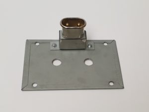 Shielded mica flat heating element with output via CR connector and fixing holes- SCIENTAX